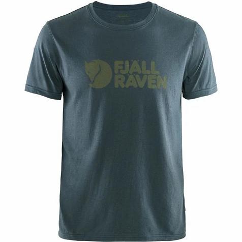 Fjallraven Men Logo T-Shirt Navy PH363043 Philippines